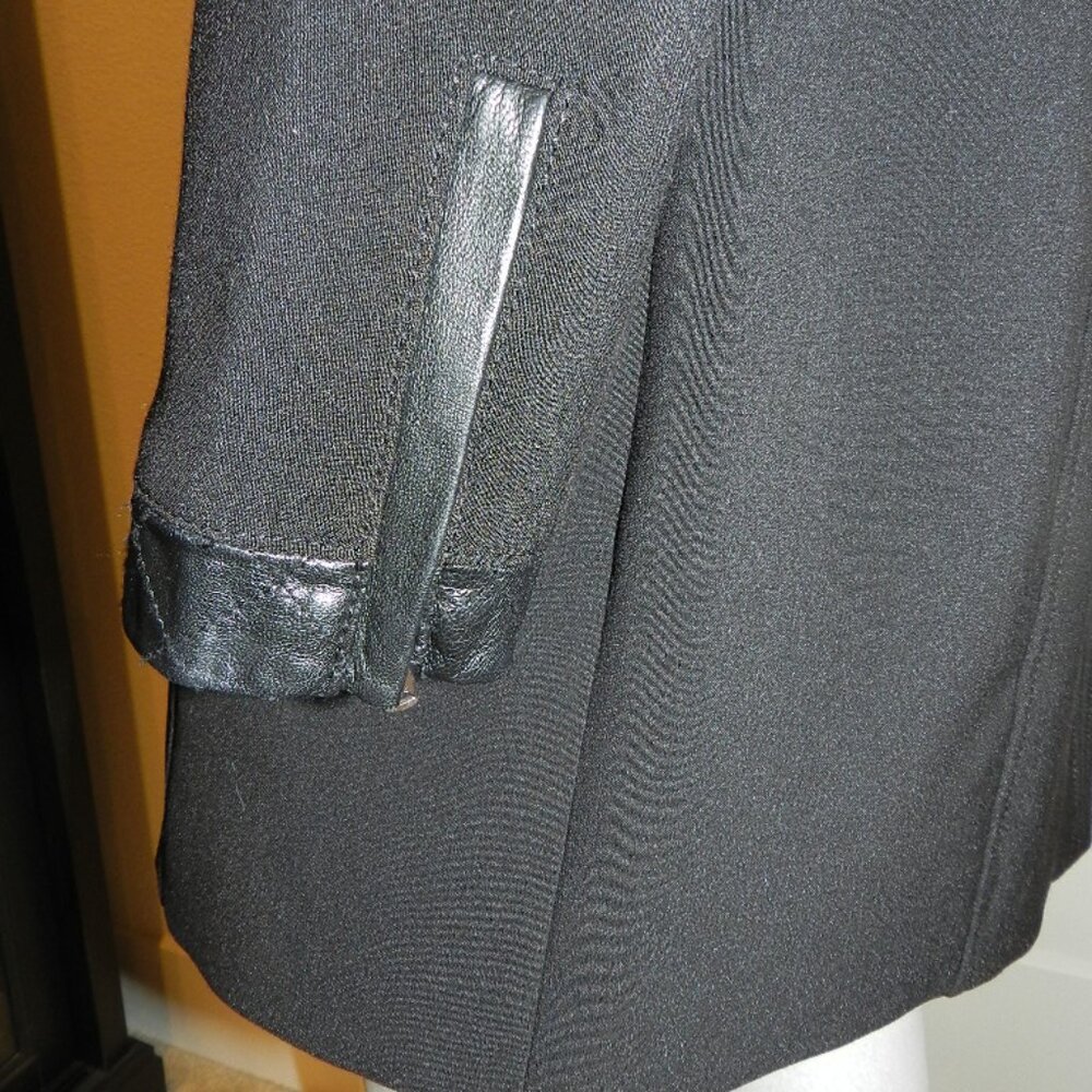 White House Black Market Leather Trim Black Moto Jacket Size XXS - Picture 6 of 15